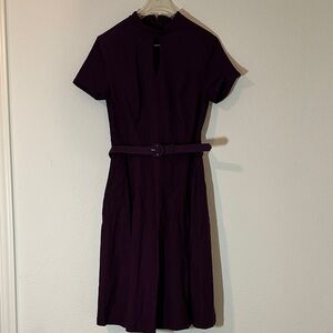 ModCloth Purple Belted Fit & Flare Dress – Size‎ M